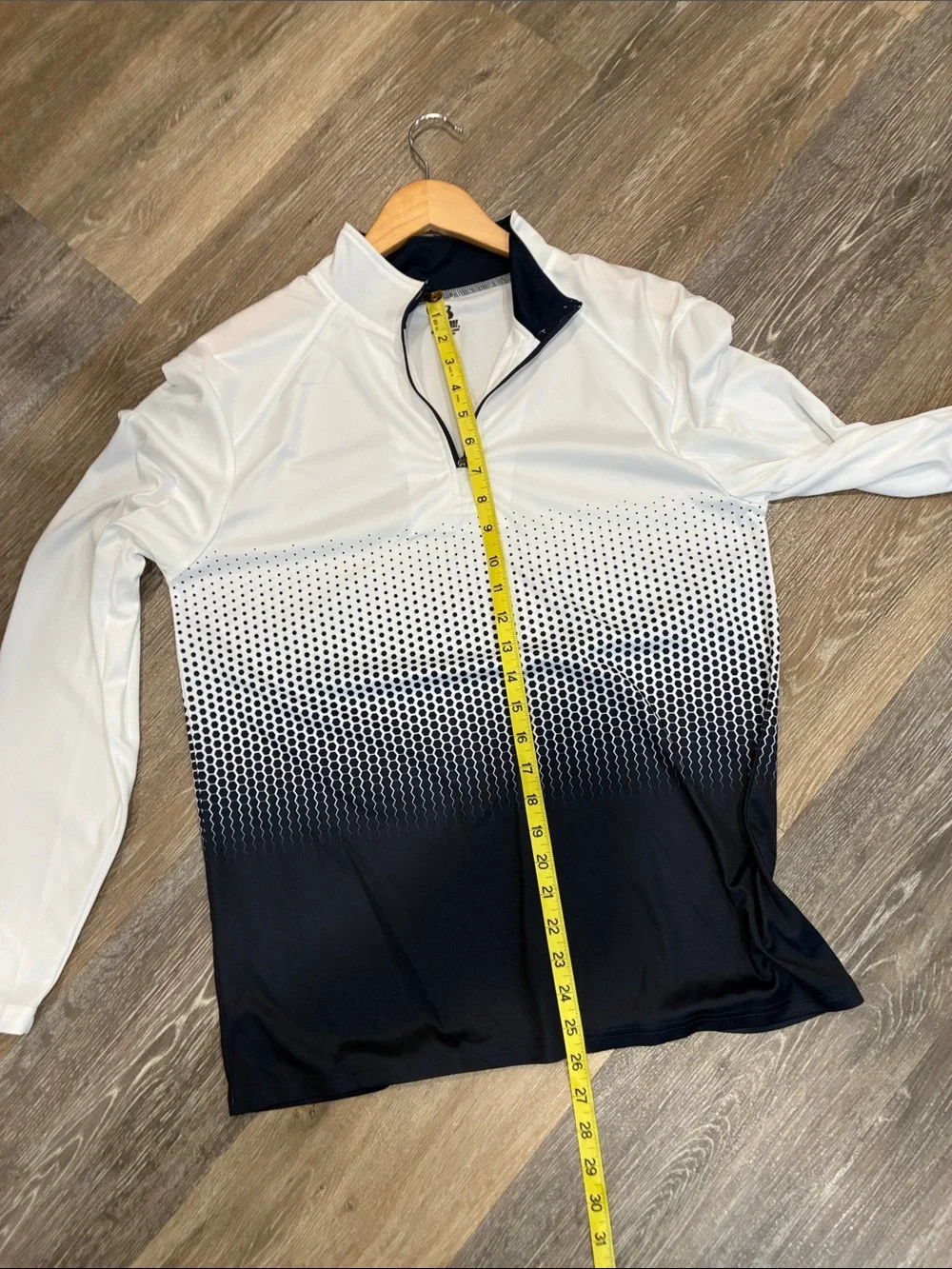 Men's White to Black Gradient Zip-Up Pullover